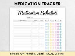 Printable Medication Schedule