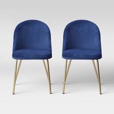 This set of two upholstered dining chairs is great for adding extra seating and a little traditional charm to your farmhouse dining room. Blue Dining Room Chair Target