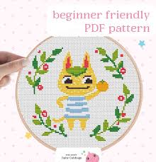 Tangy Animal Crossing Pattern Easy Cross Stitch Pattern Etsy In 2021 Simple Cross Stitch Easy Cross Stitch Patterns Cross Stitch Patterns Christmas