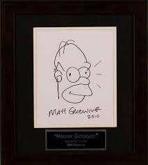 Homer Simpson Hand Drawn And Autographed By Matt Groening Homer Simpson Matt Groening Homer