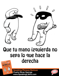 Que Tu Mano Izquierda No Sepa Lo Que Hace La Derecha Spanish Proverb Spanish Slang Words Spanish Quotes Spanish Expressions