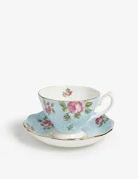 Maybe you would like to learn more about one of these? Royal Albert Polka Blue Vintage China Teacup And Saucer Set Of Two Selfridges Com