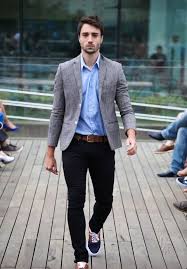 Black Blazer Grey Pants Blue Shirt Light Blue Shirt Grey Jacket Moda Masculina Casual Estilo Masculino Moda Masculina