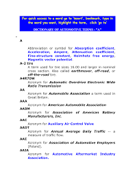 Must contain at least 4 different symbols; Dictionary Of Automotive Terms A