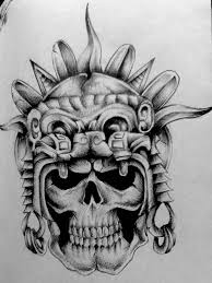 Aztec Warrior Skull Drawings Aztec Aztec Art Skull Drawing Aztec Tattoo Designs