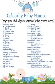 Celebrity Baby Name Guessing Game Baby Shower Ideas Instant Download Printable Boy Baby Shower Ga Celebrity Baby Names Baby Shower Party Games Pink Baby Shower