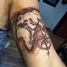 World map tattoos are mostly loved by travelers. 20 Terrific World Map Tattoo Design Ideas