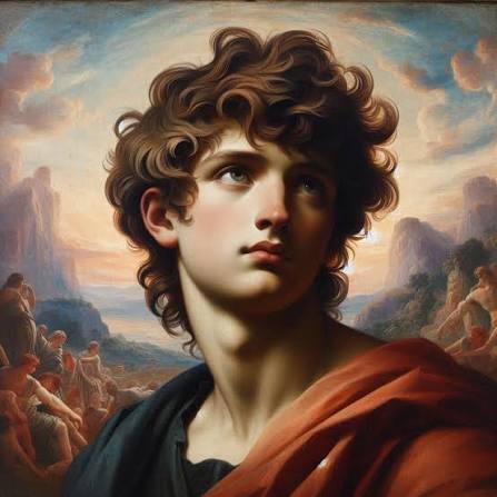 Telémaco, Hijo de Odiseo y Penélope. Telémaco es un personaje importante en la mitología griega, especialmente en la Odisea de Homero, donde juega un papel destacado en la búsqueda de su padre,