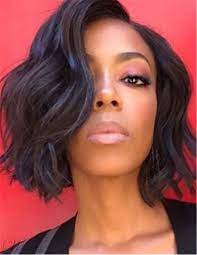 Charming Graceful Bob Wavy Hairstyle Dark Brown Synthetic Lace Front African American Wigs 10 Inches Hair Beauty Light Hair Hair Inspiration