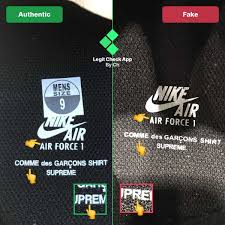 The shoe will release at 11 update: How To Spot Fake Supreme X Cdg Air Force 1 Black Real Vs Fake Supreme Cdg Af1 Legit Check By Ch