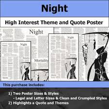 This show uses too many generalities and at times is inaccurate. Elie Wiesel Night Poster Worksheets Teachers Pay Teachers