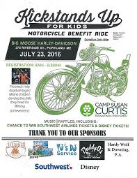 Portland Me July 23 2016 Kickstands Up For Kids Motorcycle Ride To Benefit Camp Susan Curtis Transformi Fundraiser Flyer Motorcycle Events Charity Events
