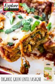 Organic Green Lentil Lasagne Green Lentils Lasagna Mushroom Lasagna