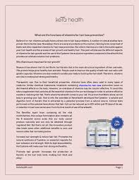 What Are The Functions Of Vitamins For Hair Loss Prevention By Kerahealth France Llc Issuu