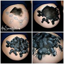 A Peek Inside A Halloween Pre Natal Belly Paint Atop Serenity Hill