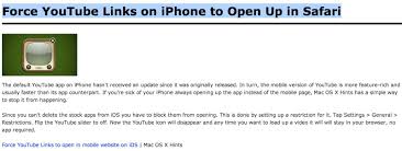Force Youtube Links On Iphone To Open Up In Safari Https Www Facebook Com Photo Php Fbid 10150921998609621 A 273514859620 141309 670479620 1 Lifehacker