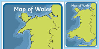Physical map of wales (uk). Map Of Wales In Colour A2 Display Poster Teacher Made