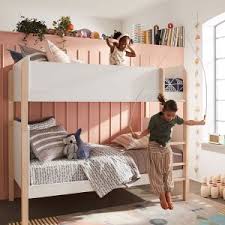 Babyletto Tip Toe Bunk Bed Reviews Crate And Barrel In 2020 Shared Kids Room Bunk Beds Cool Kids Rooms