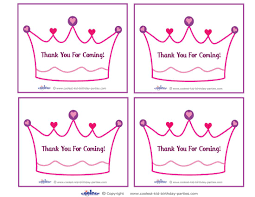 Printable Crown Thank You Cards Birthday Thank You Cards Princess Birthday Party Birthday Thank You