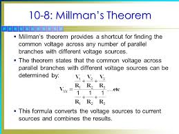 Applications & advantages of millman's theorem. 10 Network Theorems Chapter Topics Covered In Chapter Ppt Download