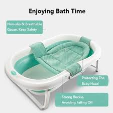 Taizhou beihao baby products co., ltd. Folding Baby Bath Tub Portable Baby Shower Tubs With Non Slip Cushion Eco Friendly Newborn Bathtub Safe Adjustable Kids Bathtub Arabshoppy