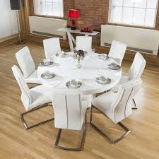 Had lots of comments about how nice it looks. Large Round White Gloss Dining Table Lazy Susan 8 White Chairs 4110 White Gloss Dining Table Round Dining Room Round Dining Room Table