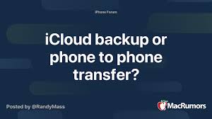 Transfer apps from ios to ios. Icloud Backup Or Phone To Phone Transfer Macrumors Forums