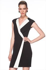 Ekru Siyah Kruvaze Elbise Mlwss143631 Elbise Moda Stilleri Trendler