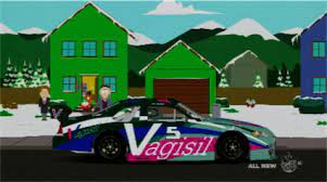 Nascar race cars have no functioning headlights or taillights and use decals instead, for several reasons. Eric Cartman In The 5 Vagisil Car South Park Eric Cartman Park