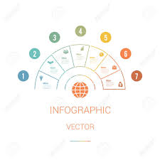 Infographic Template Colourful Pie Chart Semicircle With Text