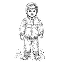 Colour the picture in your favourite colours. Free Vector Boy With Raincoat And Umbrella