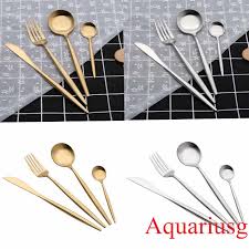 Rogers rose petal stainless korea silverware mixed 11 pieces. Portugal Style Stainless Flatware Fork Spoon Cutlery Tableware 4 Pcs Sets Buy At A Low Prices On Joom E Commerce Platform