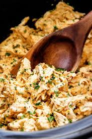 Slow Cooker Fiesta Ranch Cream Cheese Chicken Is Wonderfully Creamy Seasoned To Perfection And Is As Easy As Dump And Run Perfect Recipes Cooker Recipes Food