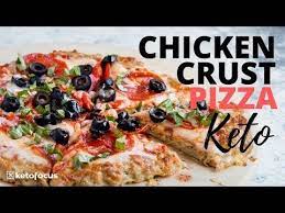 An Almost Zero Carb Pizza Crust That Is Made Without Nut Flours This Delicious Keto Chicken Pizza Crust Is Recipes Chicken Crust Pizza Chicken Dinner Recipes