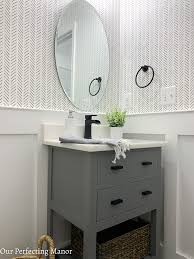 The white subway tile really. Powder Room Refresh Modern Farmhouse Our Perfecting Manor