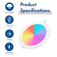Torchstar basic series slim recessed lighting. China Smart Recessed Lighting 6inch 15w Music Sync Led Wifi Downlight Dimmable Color Changing Rgbcw Panel Light App Control Ceiling Light Compatible With Alexa Google China Led Light
