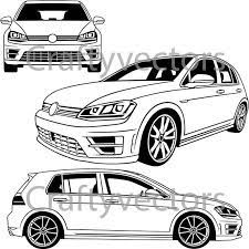 vw golf mk7 r vector vw golf golf car silhouette