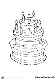 coloriage gateau d anniversaire trois etages branches de coeurs