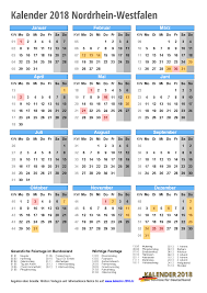 Kalender 2021 printable mit feiertagen fur deutschland quartalskalender halbjahreskalender. Kalender 2018 Nrw Zum Ausdrucken Kalender 2018