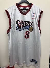After two seasons at georgetown, point guard allen iverson was selected first overall by the philadelphia 76ers in the 1996 nba draft. Nba Reebok Allen Iverson 76ers Jersey Size Xl Nice Free Shipping Allen Iverson Vintage Clothes 90s 76ers