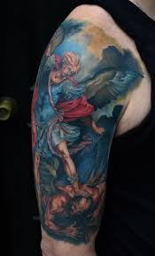 Don't forget to rate and comment if you like this archangel michael tattoo sleeve designs. Best Saint Michael Tattoos