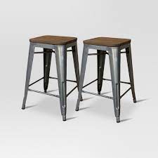 Wood and metal bar stools. 24 Hampden Industrial Wood Top Counter Height Barstool Threshold Target