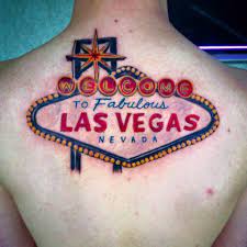 Las Vegas Sign Tattoo By Diane Lange At Moonlight Tattoo Seaville Nj Moonlight Tattoo Vegas Tattoo Sign Tattoo