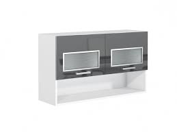 If you prefer cabinets, upgrade your cabinetry with kitchen cabinet glass shelves. Modern Grey Gloss Kitchen Glass Cabinet Wall 100cm 1000mm Unit With Display Shelf Impact Furniture