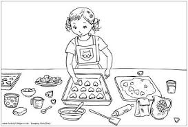 Baking coloring pages for kids. Valentine Cooking Girl Coloring Page Valentines Day Coloring Page Valentines Day Coloring Valentine Coloring