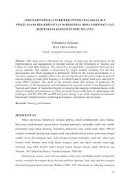 Pariwisata sekarang ini telah menjadi kebutuhan bagi masyarakat di. Pdf Strategi Peningkatan Kinerja Penyelenggaraan Dan Pengelolaan Kepariwisataan Daerah Pada Dinas Pariwisata Dan Kebudayaan Kabupaten Buru Selatan
