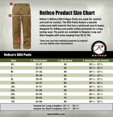 Bdu Size Chart Hull Street Outlet