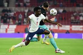 Raheem sterling (england) header from very close range to the four changes for england, harry maguire, kyle walker, jack grealish & bakyo saka all start. England 1 0 Austria England Player Ratings As Southgate S Men Begin Euro Preparations On A Winning Note International Friendly