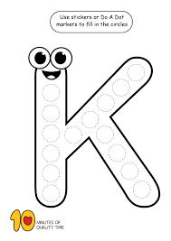 Letter K Printable Pack Dot Letters Do A Dot Letter K Crafts