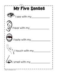 5 senses for kids touch hand coloring page. The Five Senses Worksheets